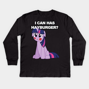 I Can Has Hayburger? Kids Long Sleeve T-Shirt